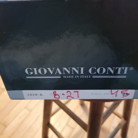 Giovanni Conti Italian black leather lace up shoes size 45 European/12 us - Picture 10 of 12